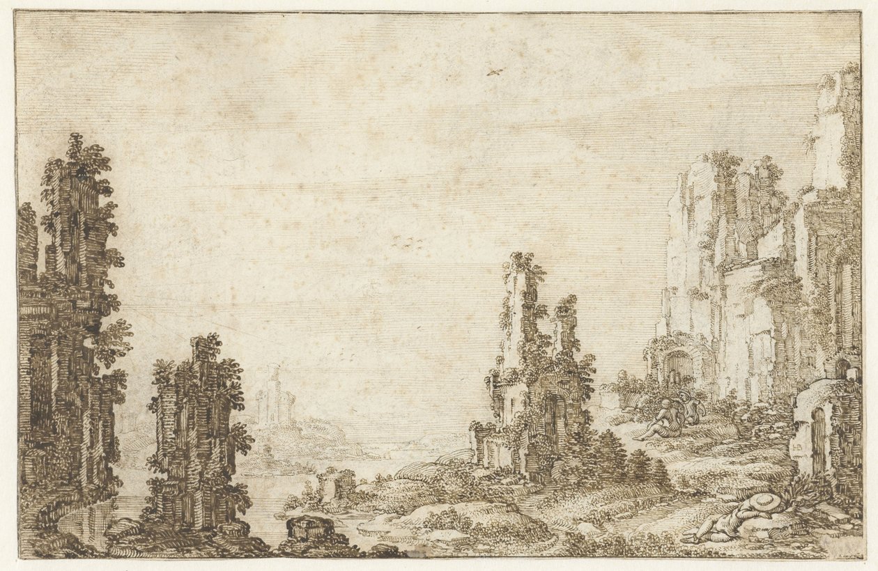 Paysage avec ruines - Herman Breckerveld