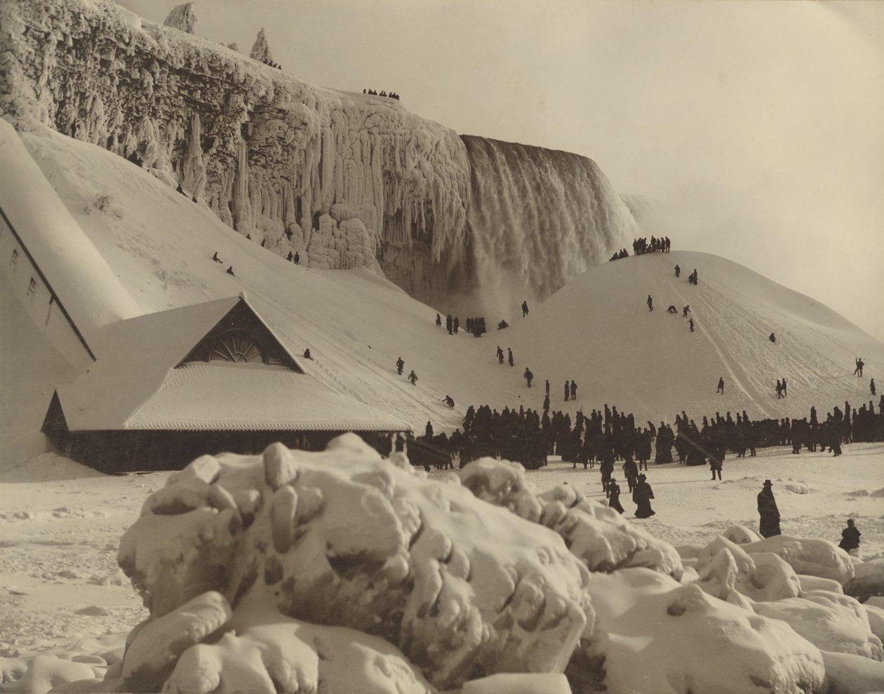 Vue des chutes du Niagara en hiver - Herman F. Nielson