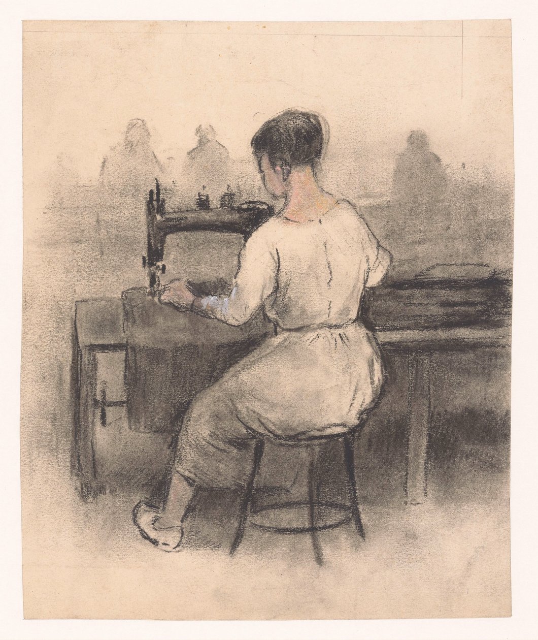 Femme à la machine à coudre - Herman Heijenbrock
