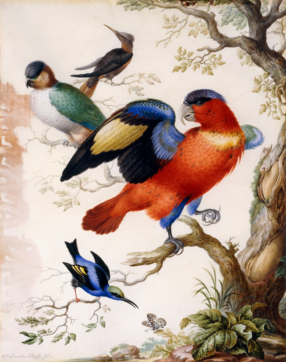 Quatre oiseaux en bois - Herman Henstenburgh