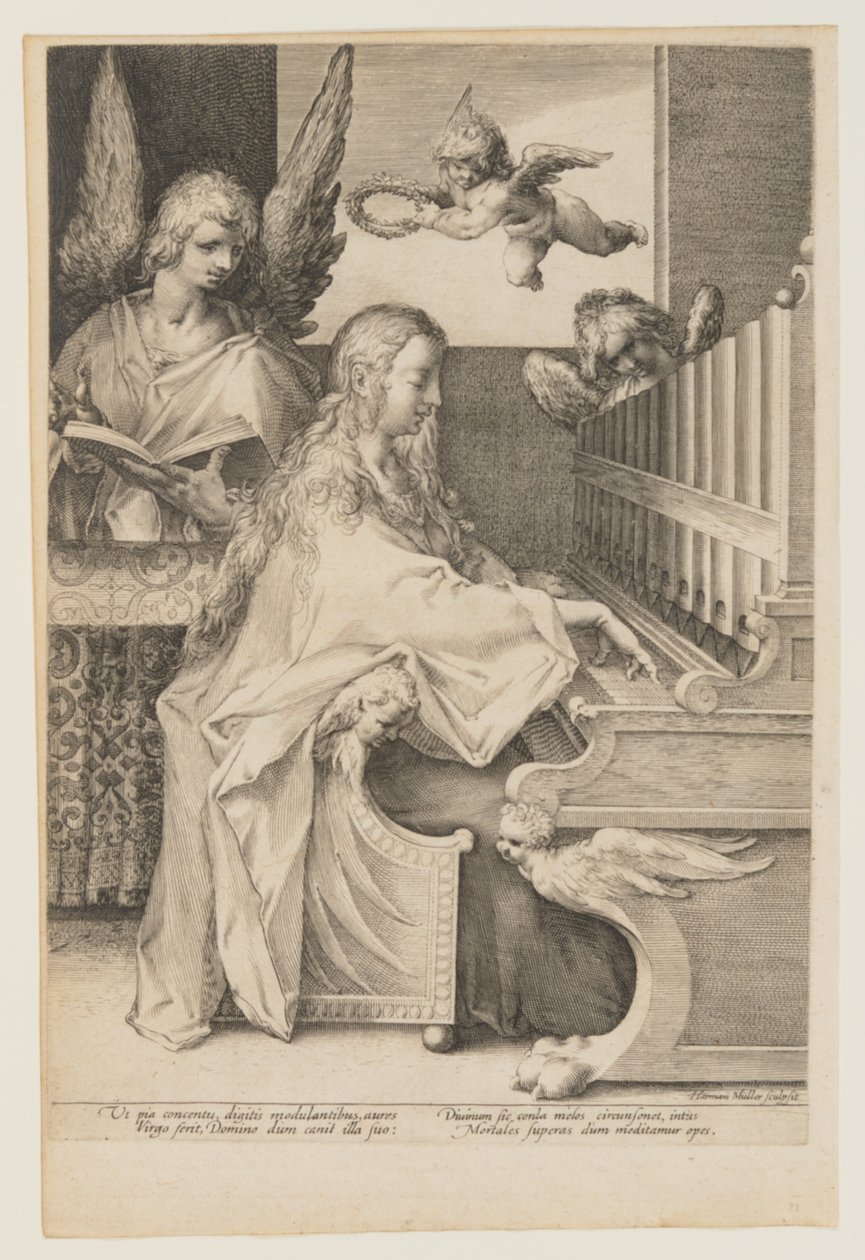 Sainte Cécile jouant de l