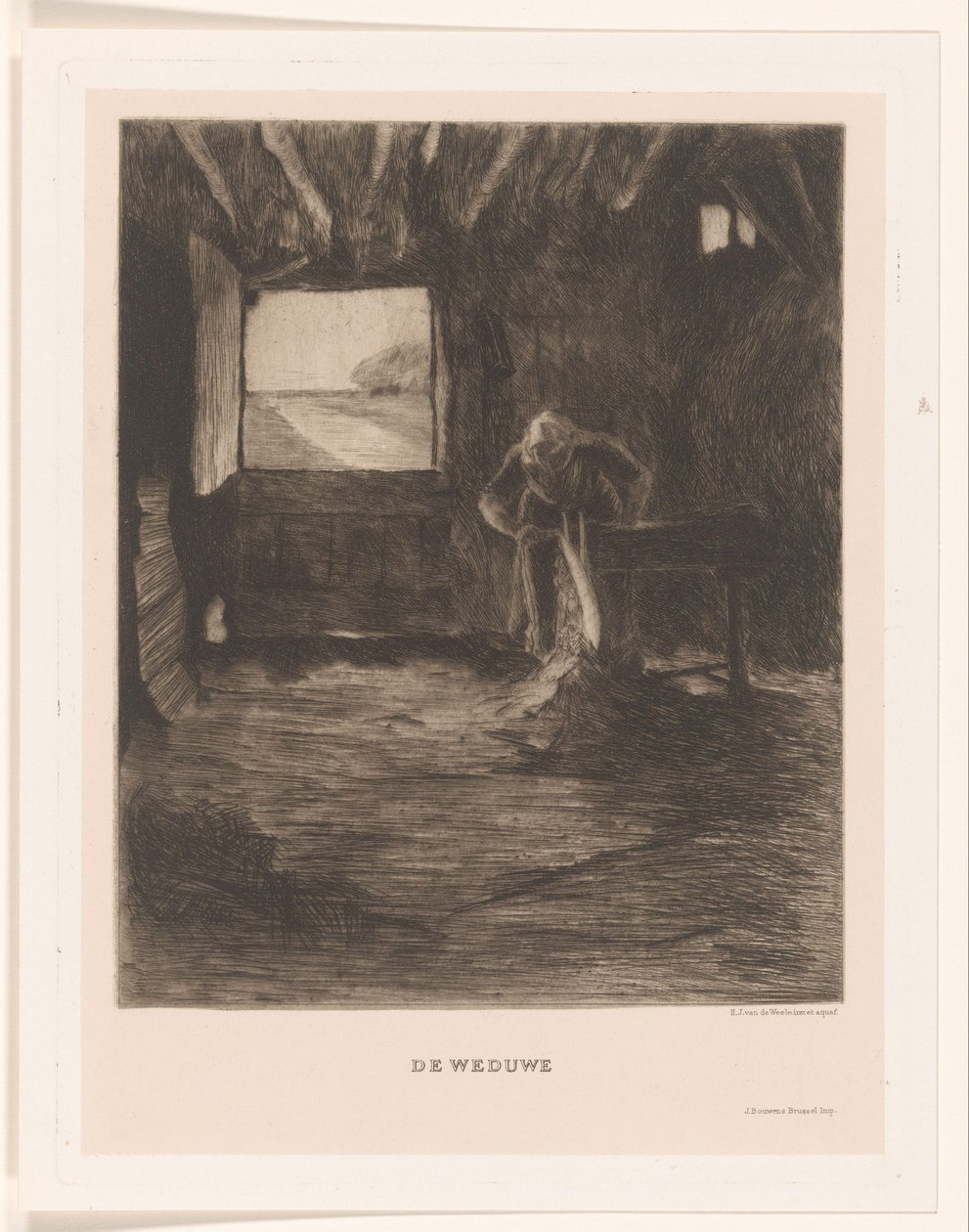 Femme dans une grange - Herman Johannes van der Weele