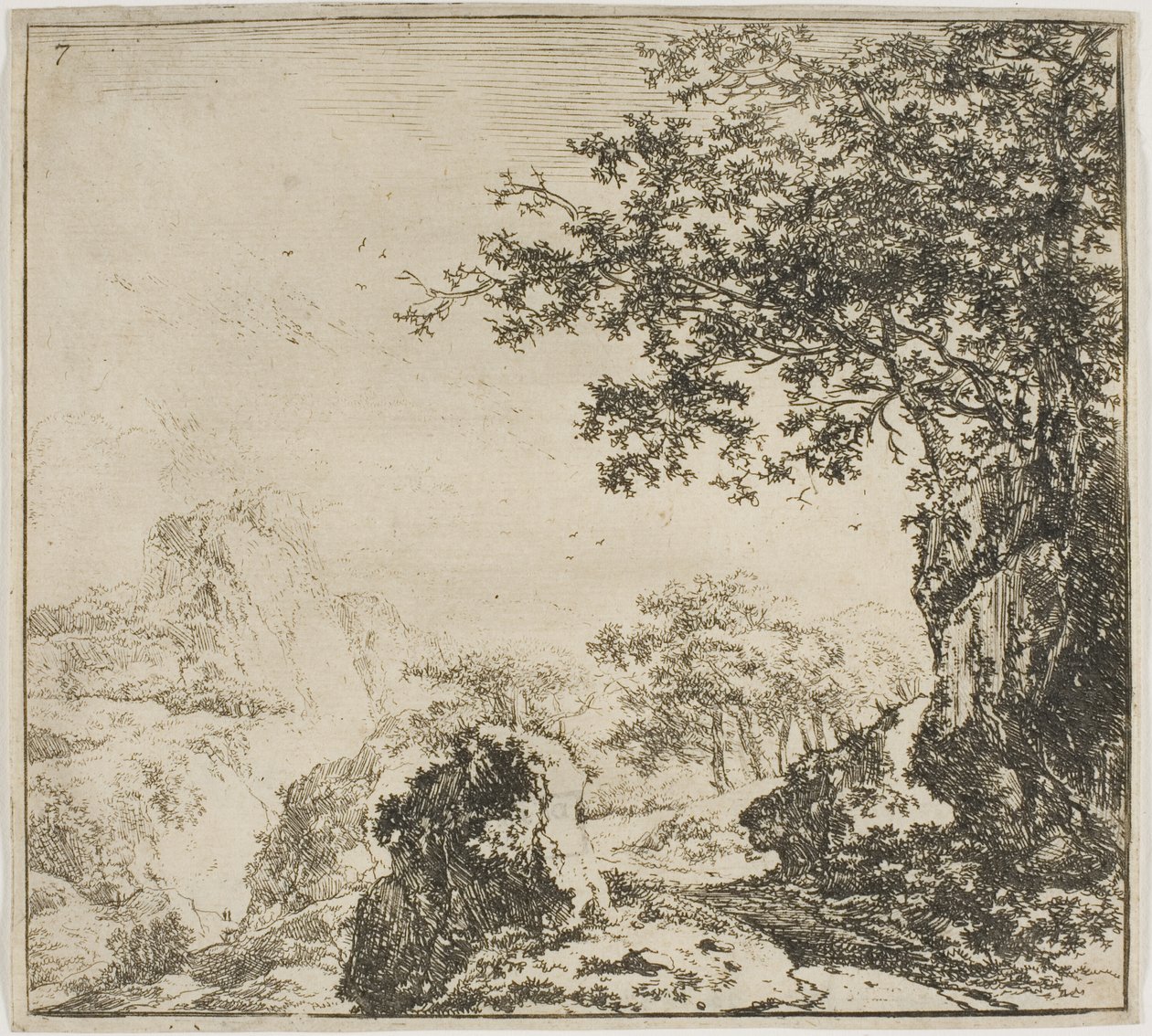 Paysage montagneux avec une route, de la série Ensemble de paysages - Herman Naijwincx