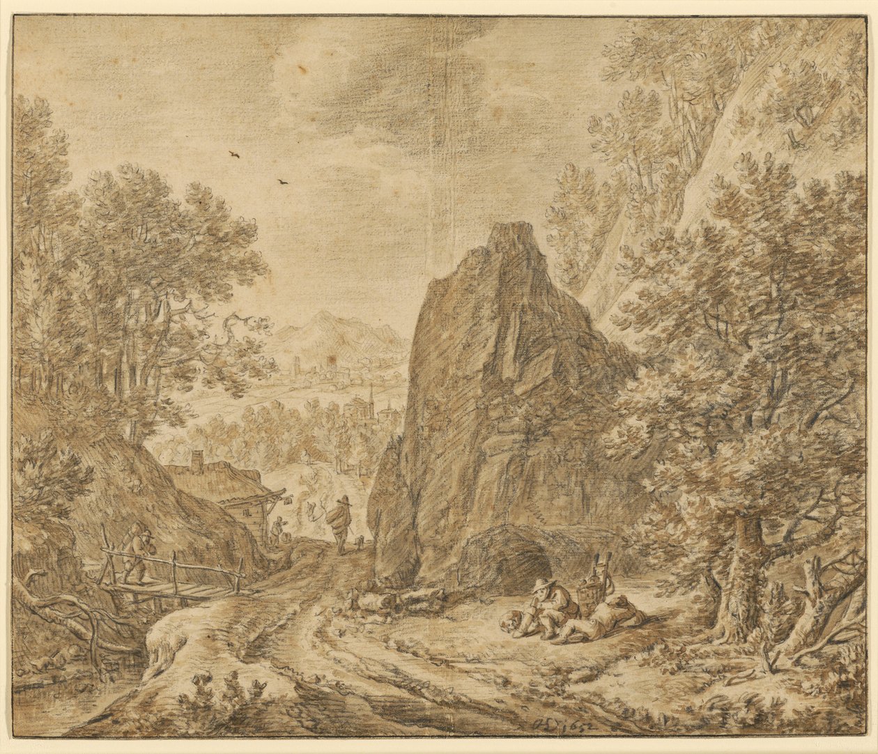 Paysage de montagne avec figures - Herman Saftleven the Younger