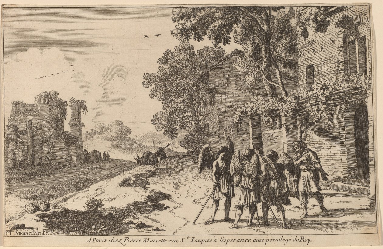 Abraham et les trois anges - Herman van Swanevelt