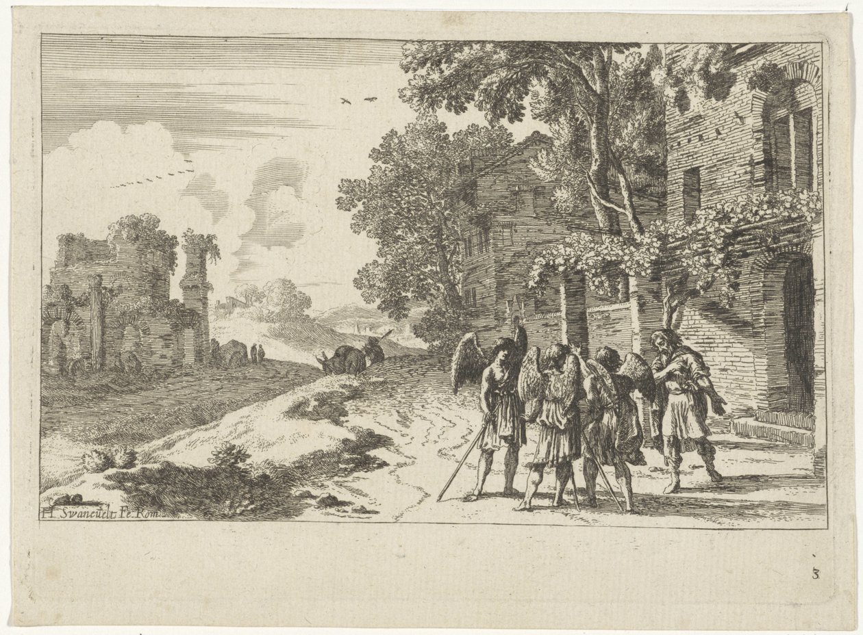 Abraham reçoit les trois anges - Herman van Swanevelt