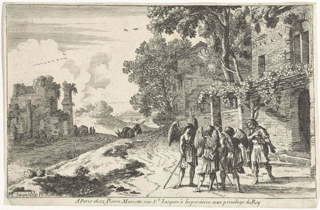 Abraham reçoit les trois anges - Herman van Swanevelt