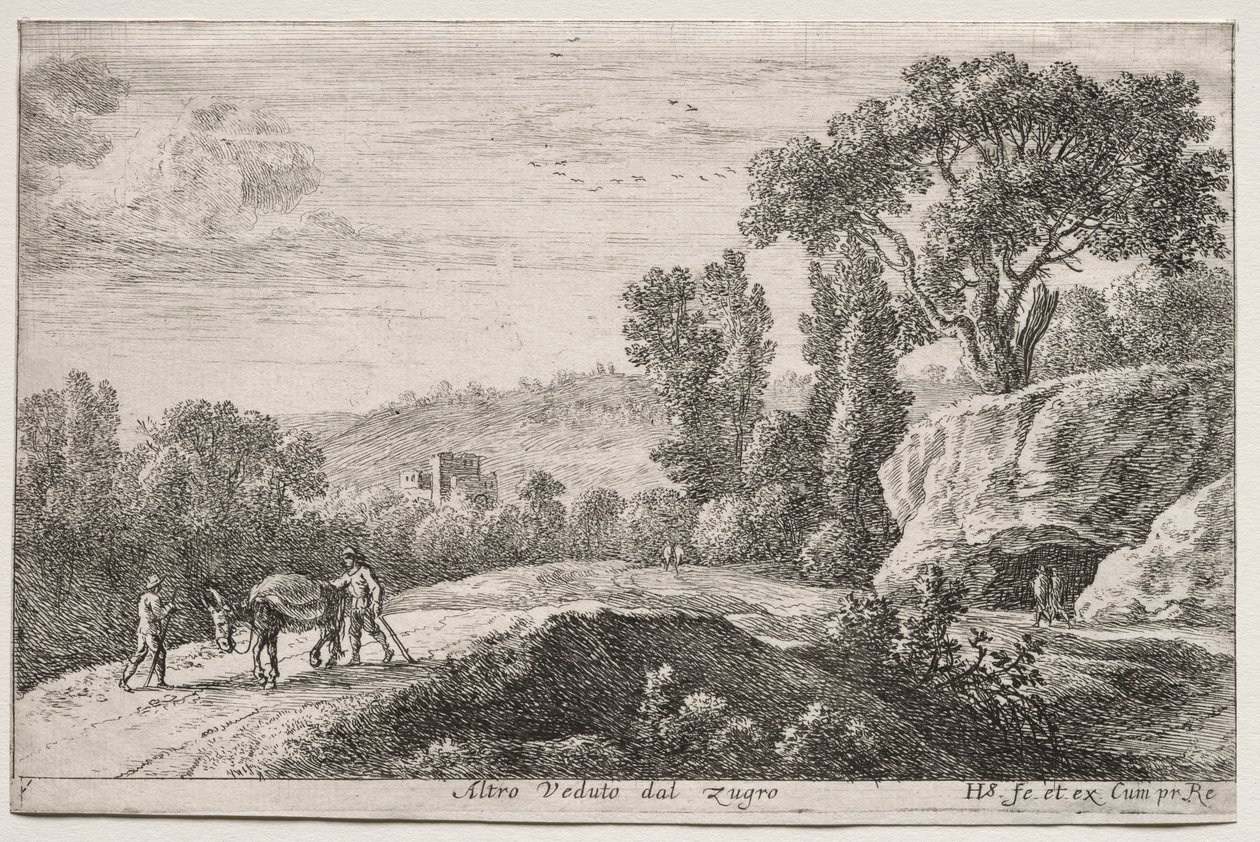 Diverses vues dans et autour de Rome: Deuxième vue de Zugro (Altro Veduto dal Zugro) - Herman van Swanevelt