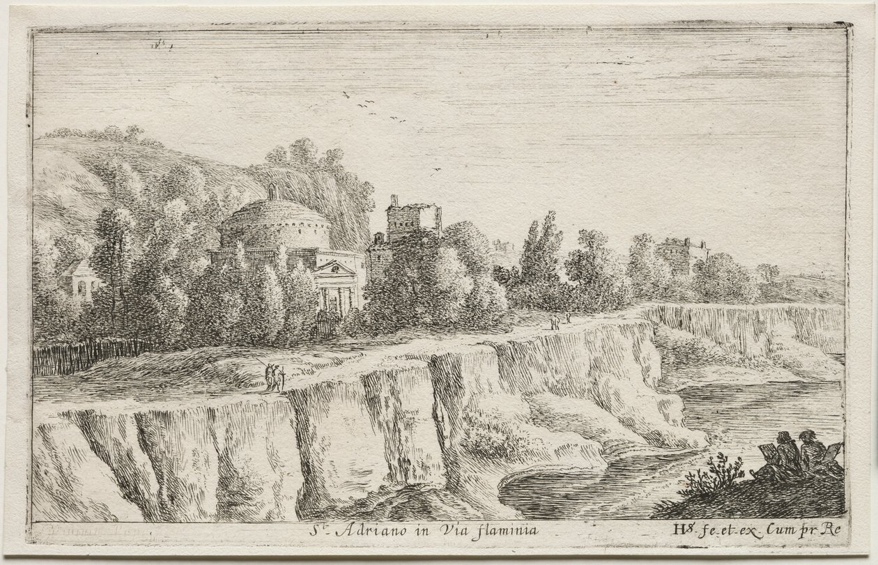 Diverses vues dans et autour de Rome : Saint-Adrien sur la Via Flaminia, 1653 - Herman van Swanevelt
