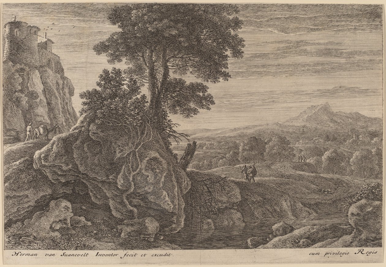 Maison sur un rocher - Herman van Swanevelt