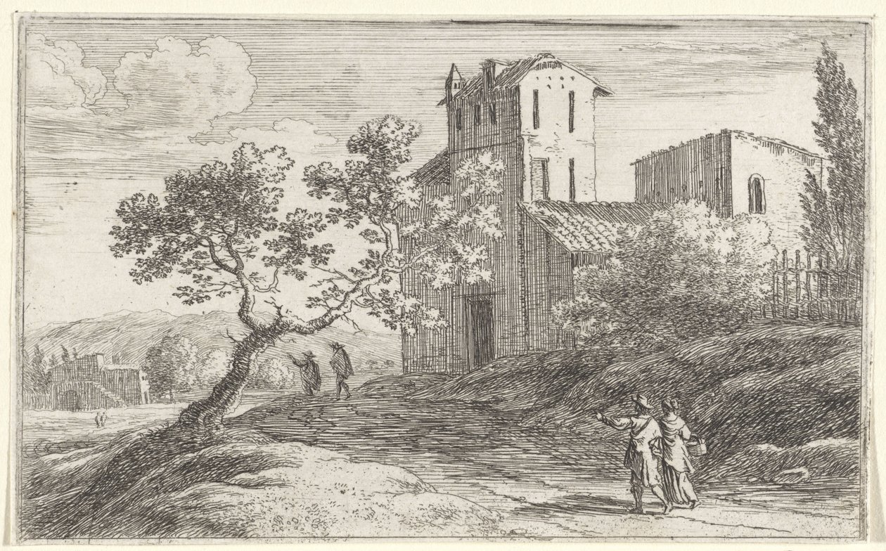 Paysage avec un arbre tordu - Herman van Swanevelt