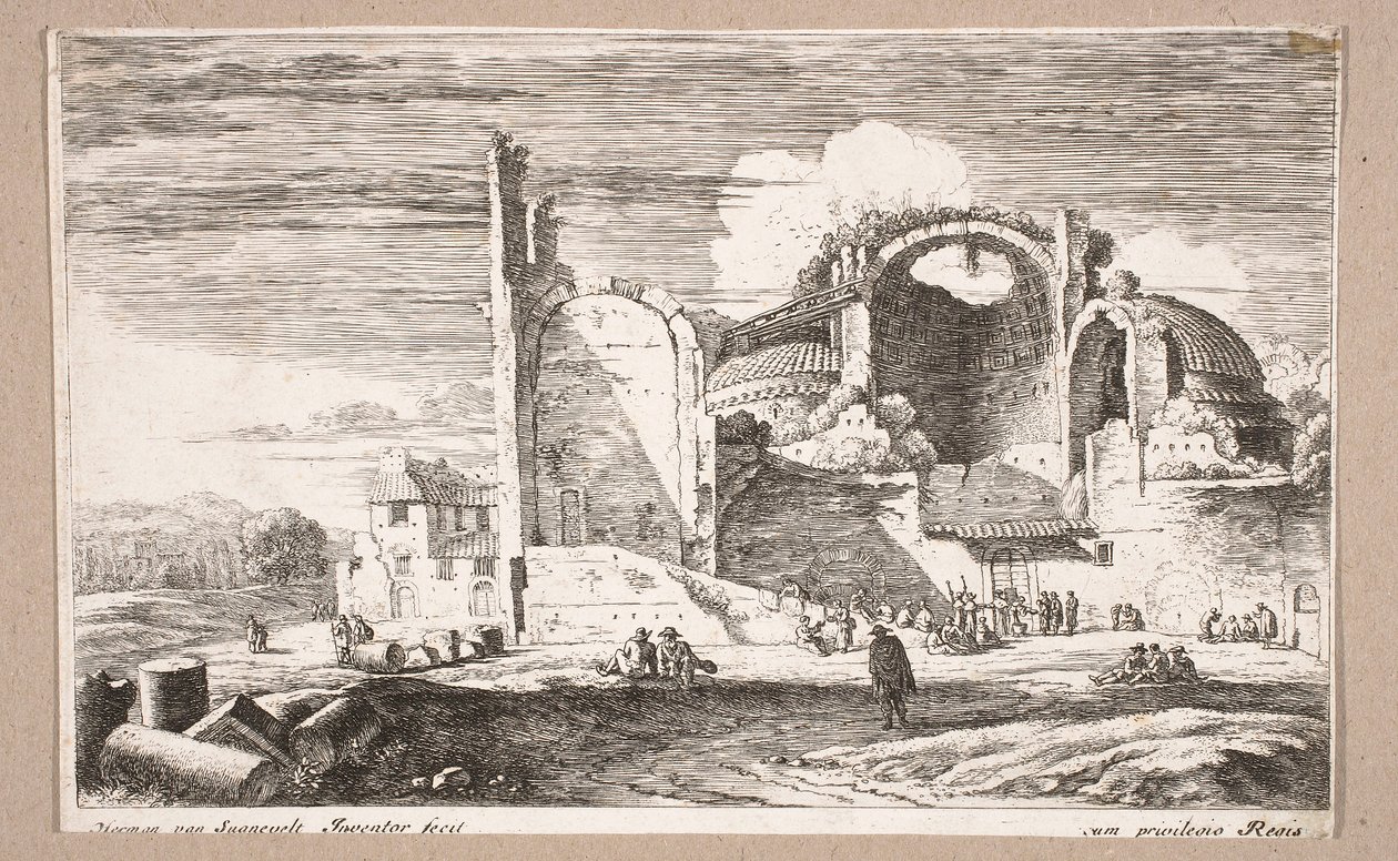 Distribution de pain aux pauvres, de la série « Paysages » - Herman van Swanevelt