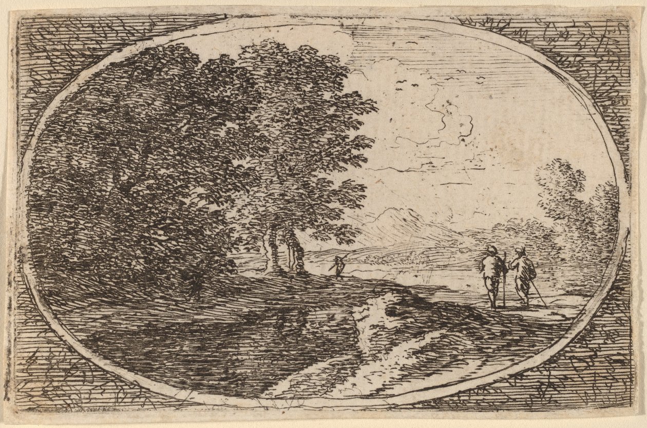 Trois hommes portant des bâtons - Herman van Swanevelt