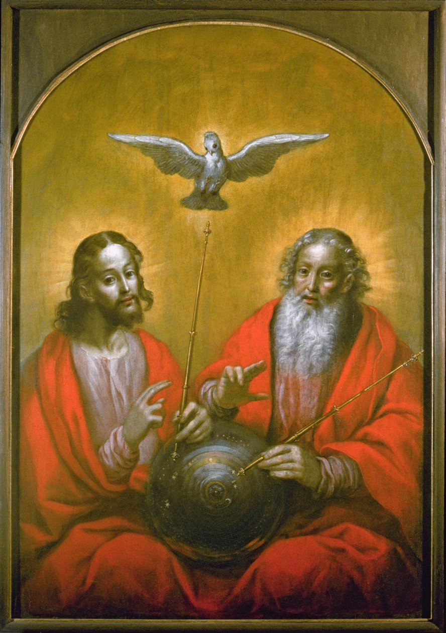Le Saint-Esprit avec un modèle du monde de Ptolémée, 1610 - Hermann Han