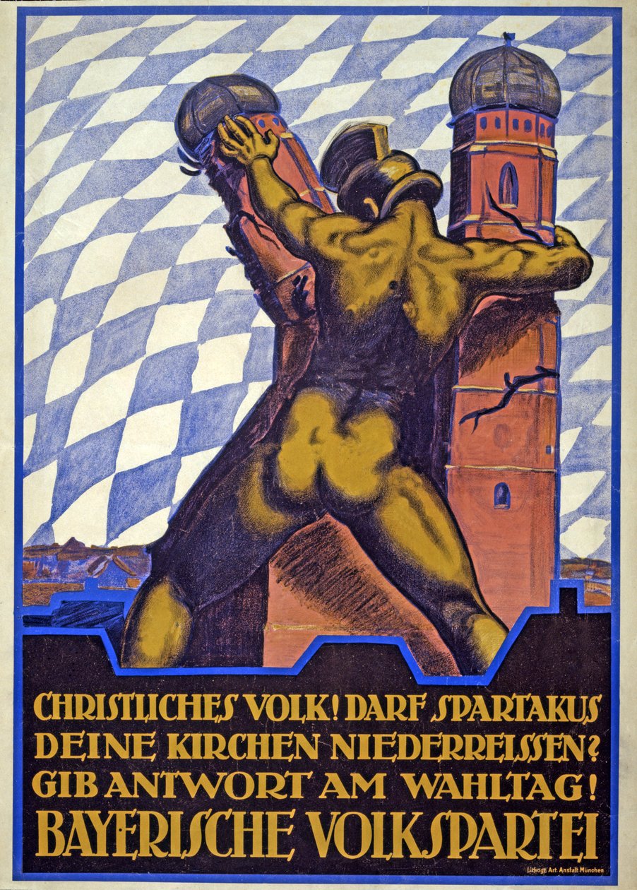 Affiche de campagne électorale pour le Parti populaire bavarois - Hermann Keimel