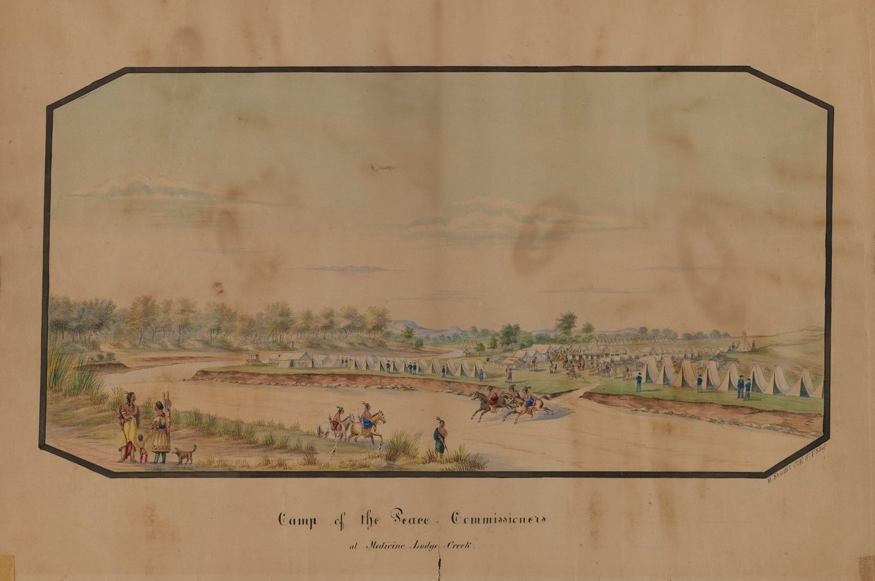 Camp des commissaires de paix à Medicine Lodge Creek - Hermann Stieffel