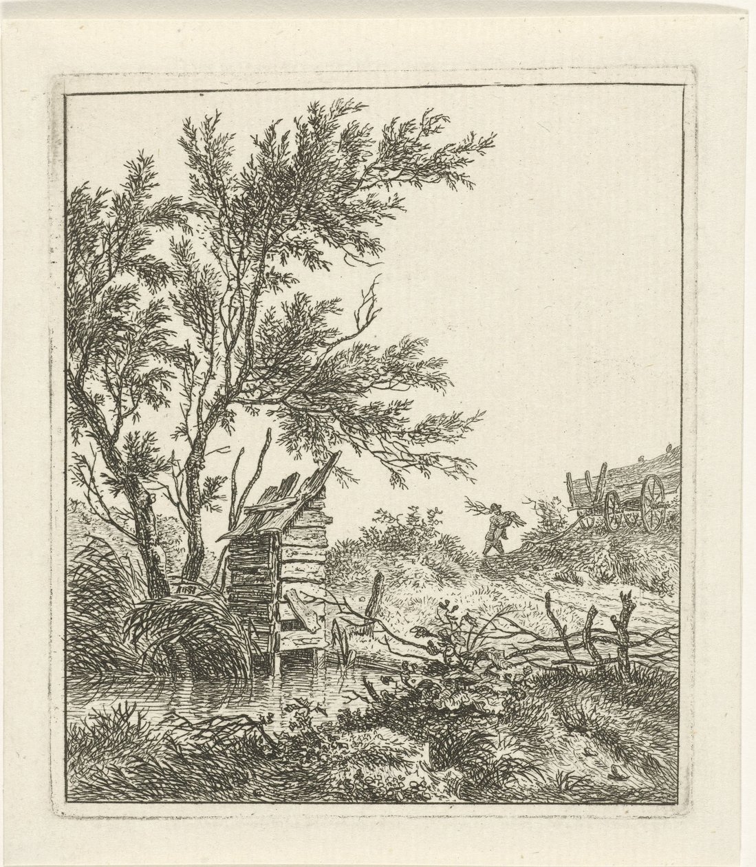 Paysage avec un ramasseur de bois - Hermanus Fock