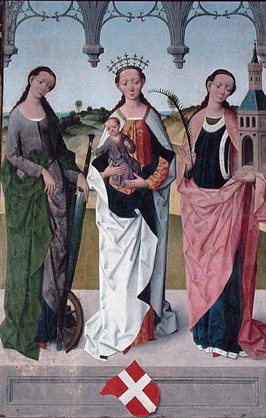 Sainte Catherine, la Vierge Marie et Sainte Barbe, du Grand Autel de l