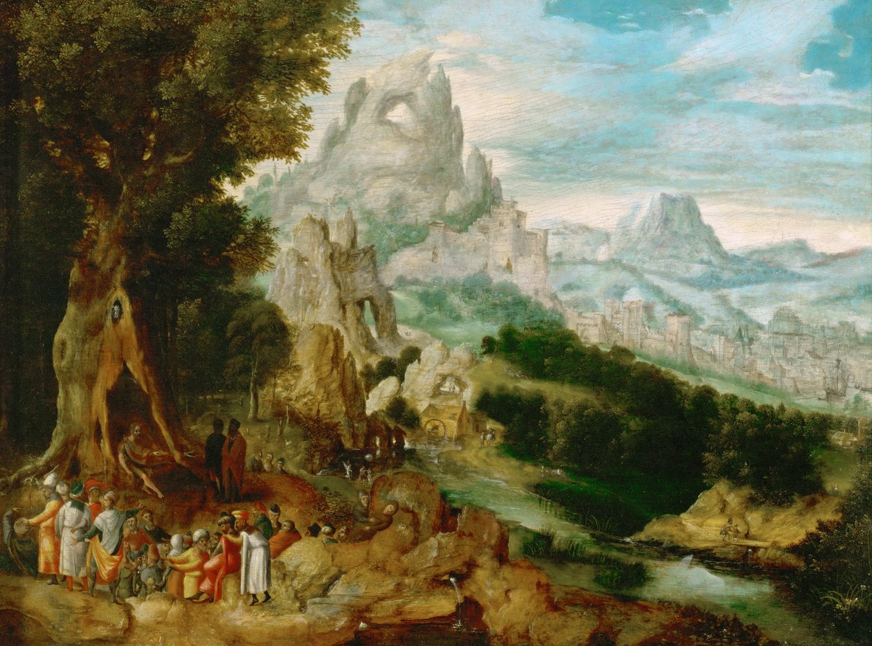 Paysage avec Saint Jean-Baptiste prêchant - Herri met de (c.1510 p.1550) Bles
