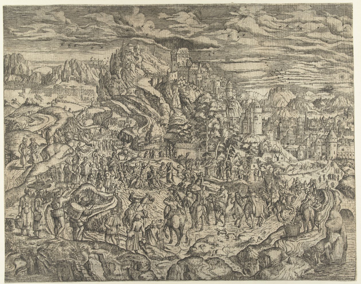 Paysage avec portement de croix - Herri met de Bles