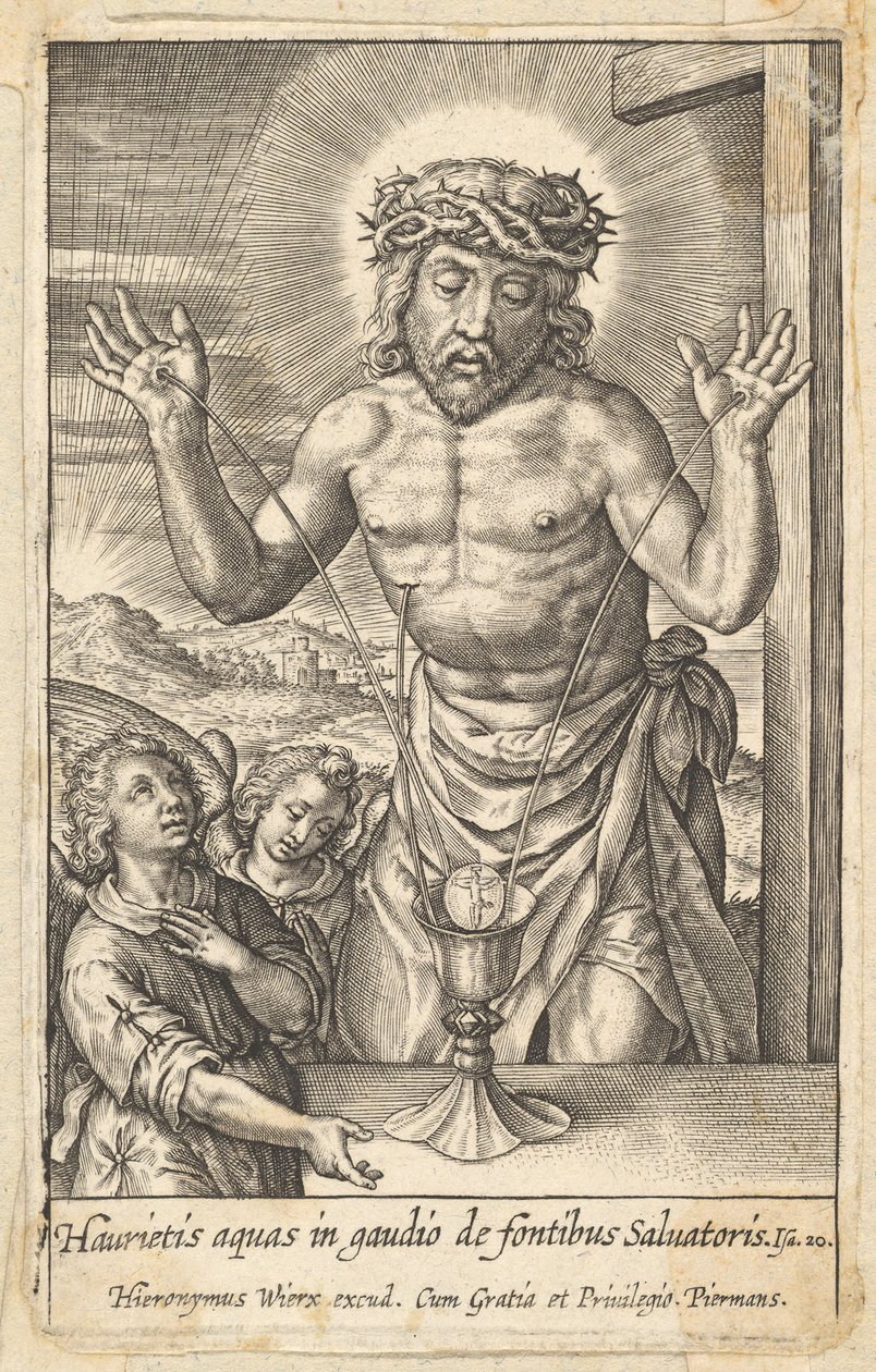 Le sang du Rédempteur vénéré par deux anges, avant 1619 - Hieronymous Wierix