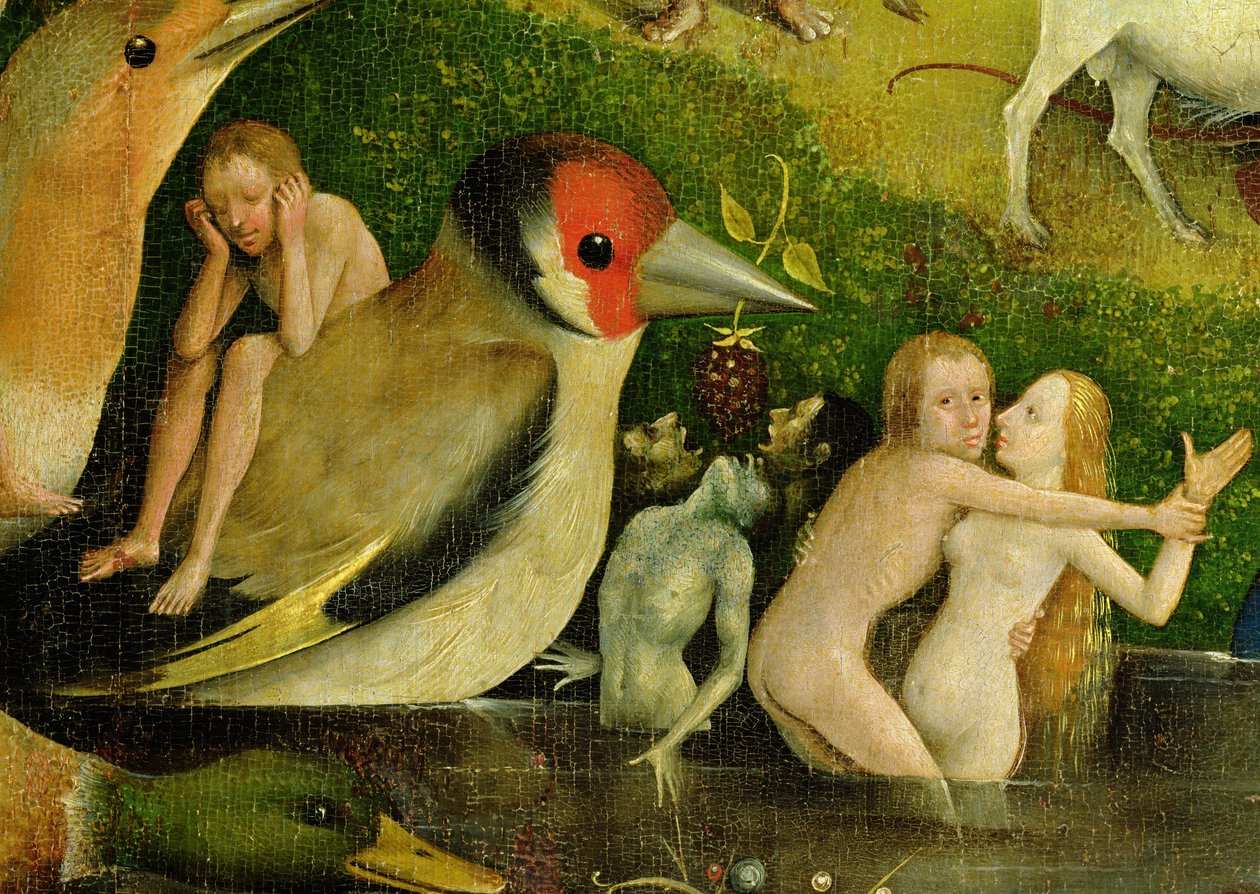 Le Jardin des délices : Allégorie du luxe, panneau central du triptyque, détail d