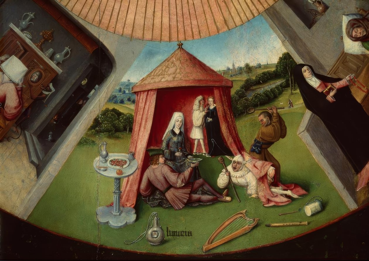 Les sept péchés capitaux et les quatre dernières choses - Hieronymus Bosch
