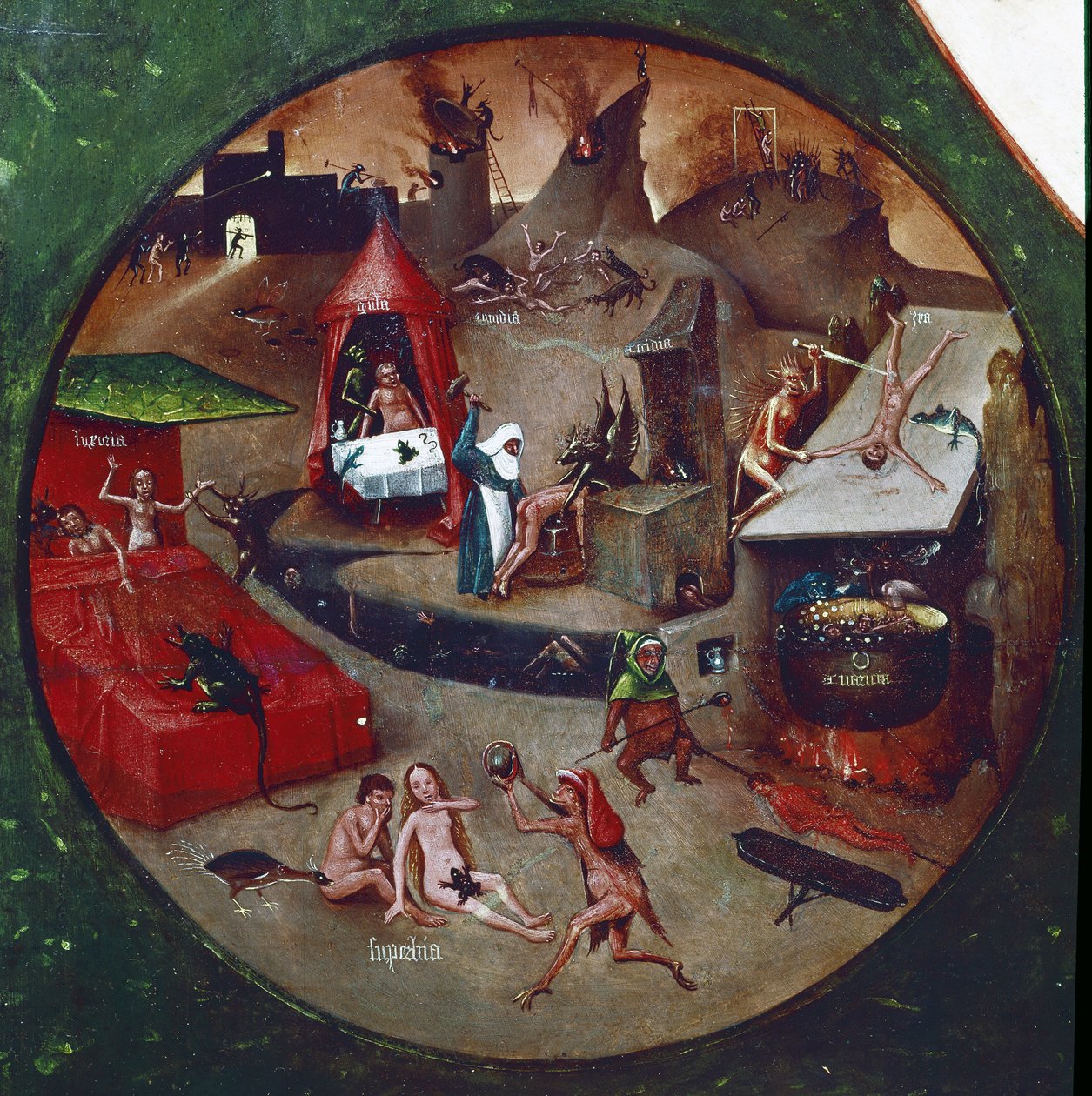 Tableau des sept péchés capitaux - Hieronymus Bosch