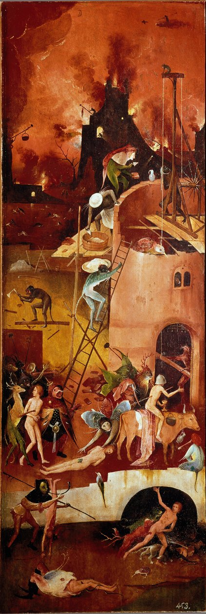 Le triptyque du foin : constructions infernales. Panneau intérieur droit - Hieronymus Bosch