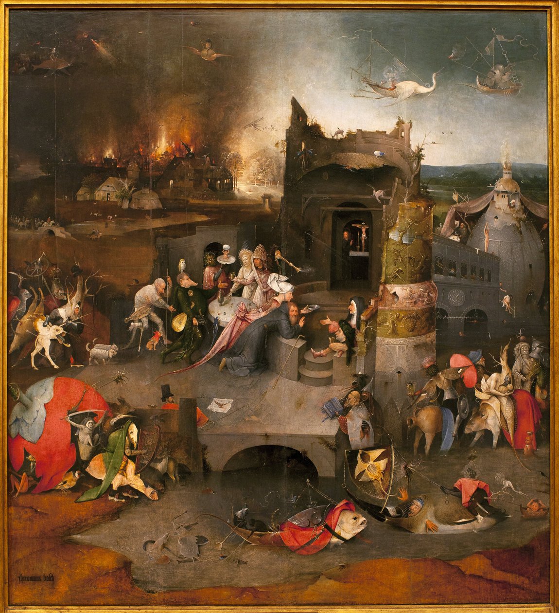 Triptyque des tentations - partie centrale : la tentation de Saint Antoine le Grand (ou Saint Antoine l