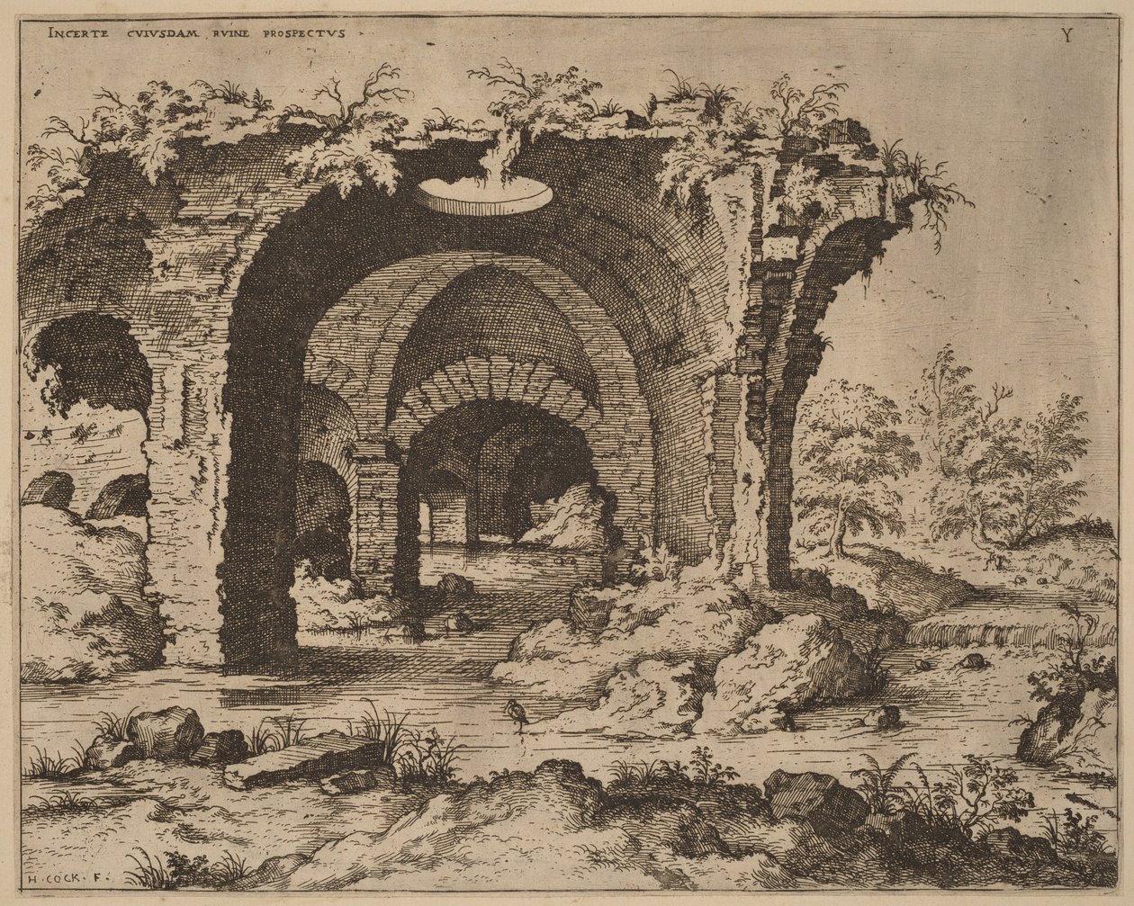 Vue sur des ruines non identifiées - Hieronymus Cock