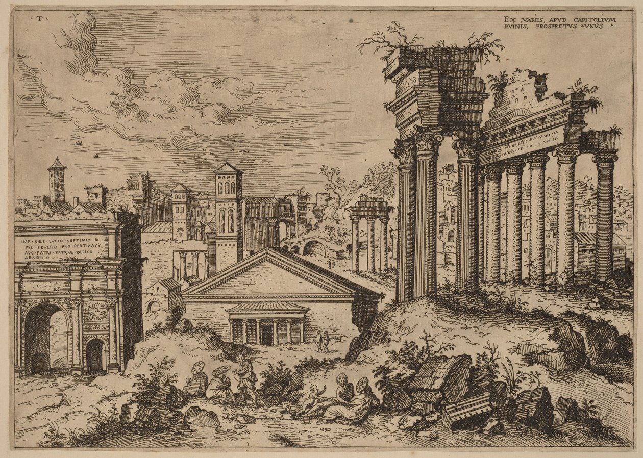 Vue sur le Forum depuis le pied du Capitole - Hieronymus Cock
