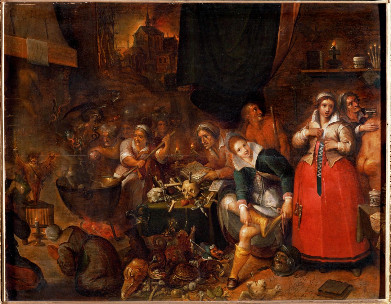 Cuisine des sorcières (peinture sur bois de chêne) - Hieronymus Francken