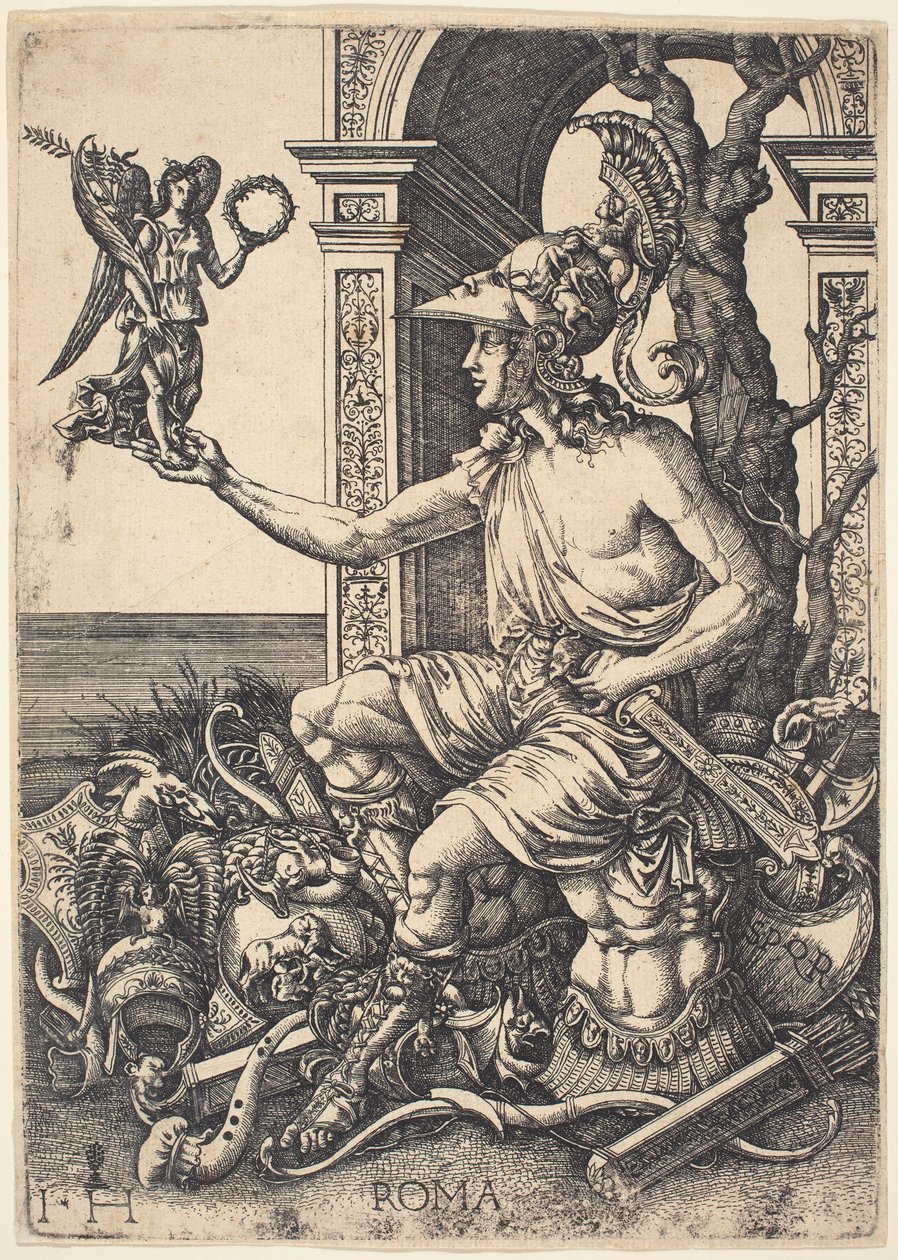 Allégorie de Rome - Hieronymus Hopfer after Giovanni Battista Palumba