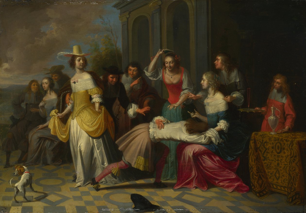 Dames et Messieurs jouant à La Main Chaude, vers 1655-1665 - Hieronymus, Janssens