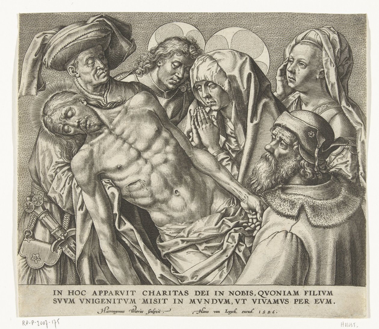 Le corps du Christ mort est porté - Hieronymus Wierix