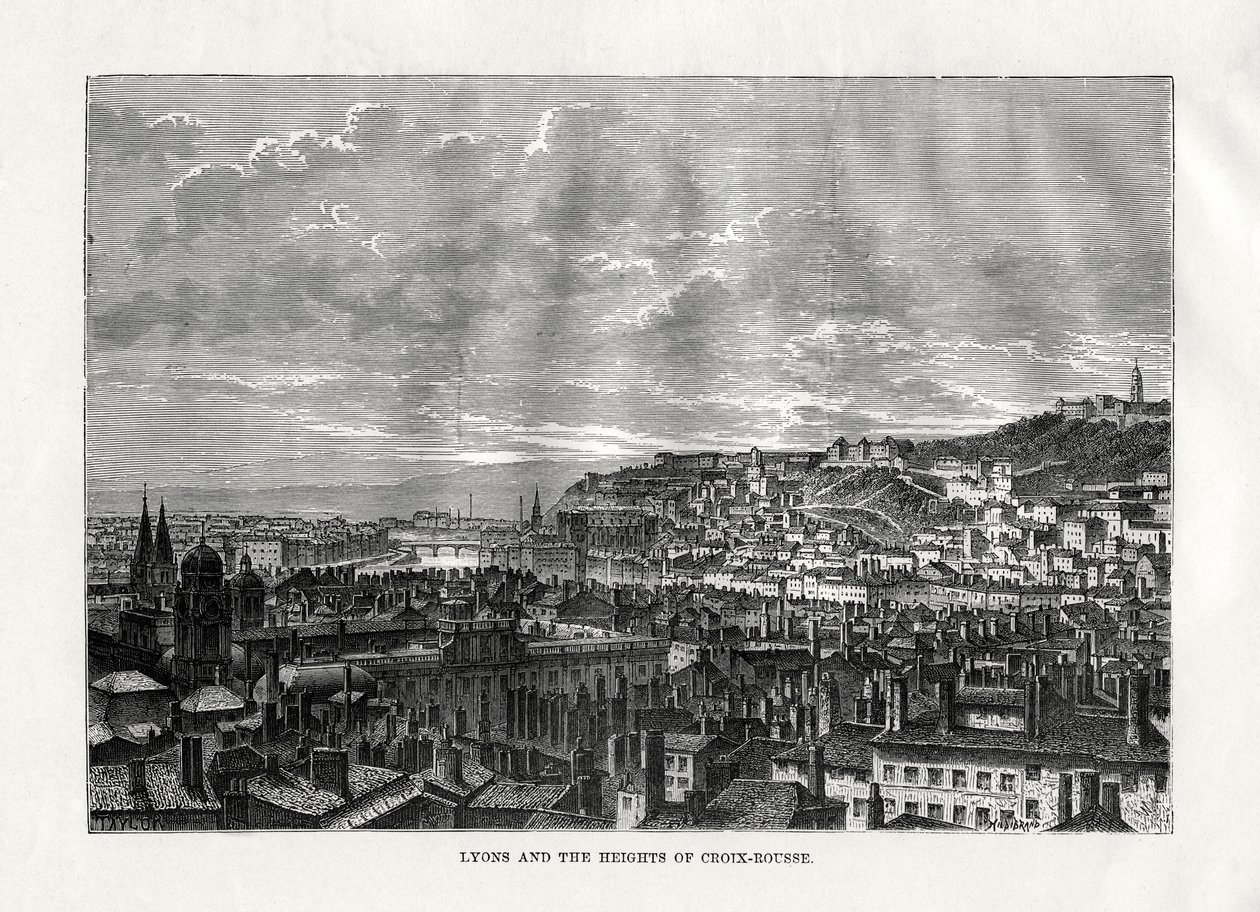 Lyon et les hauteurs de la Croix-Rousse, France, 1879 - Hildibrand