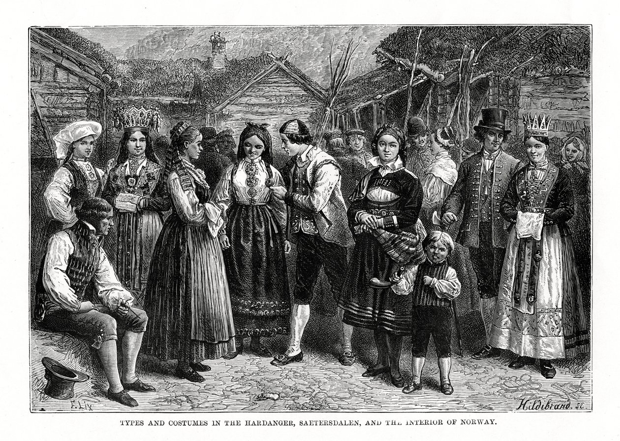 Types et costumes en Norvège, 1879 - Hildibrand