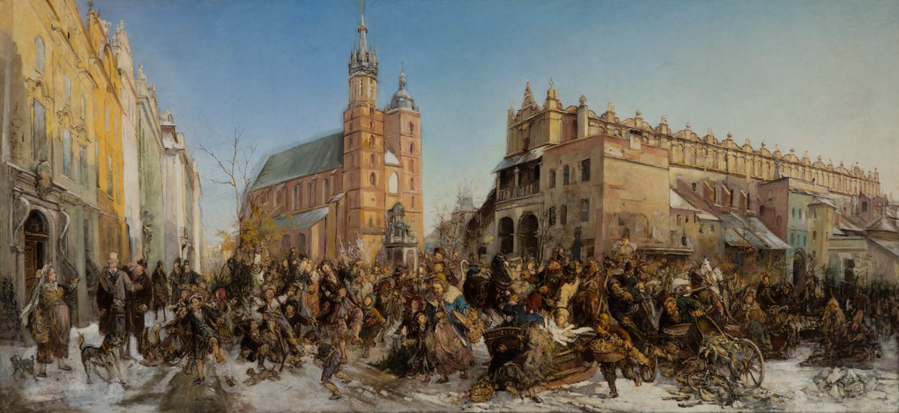 Foire sur la place du marché principal à Cracovie - Hipolit Lipinski