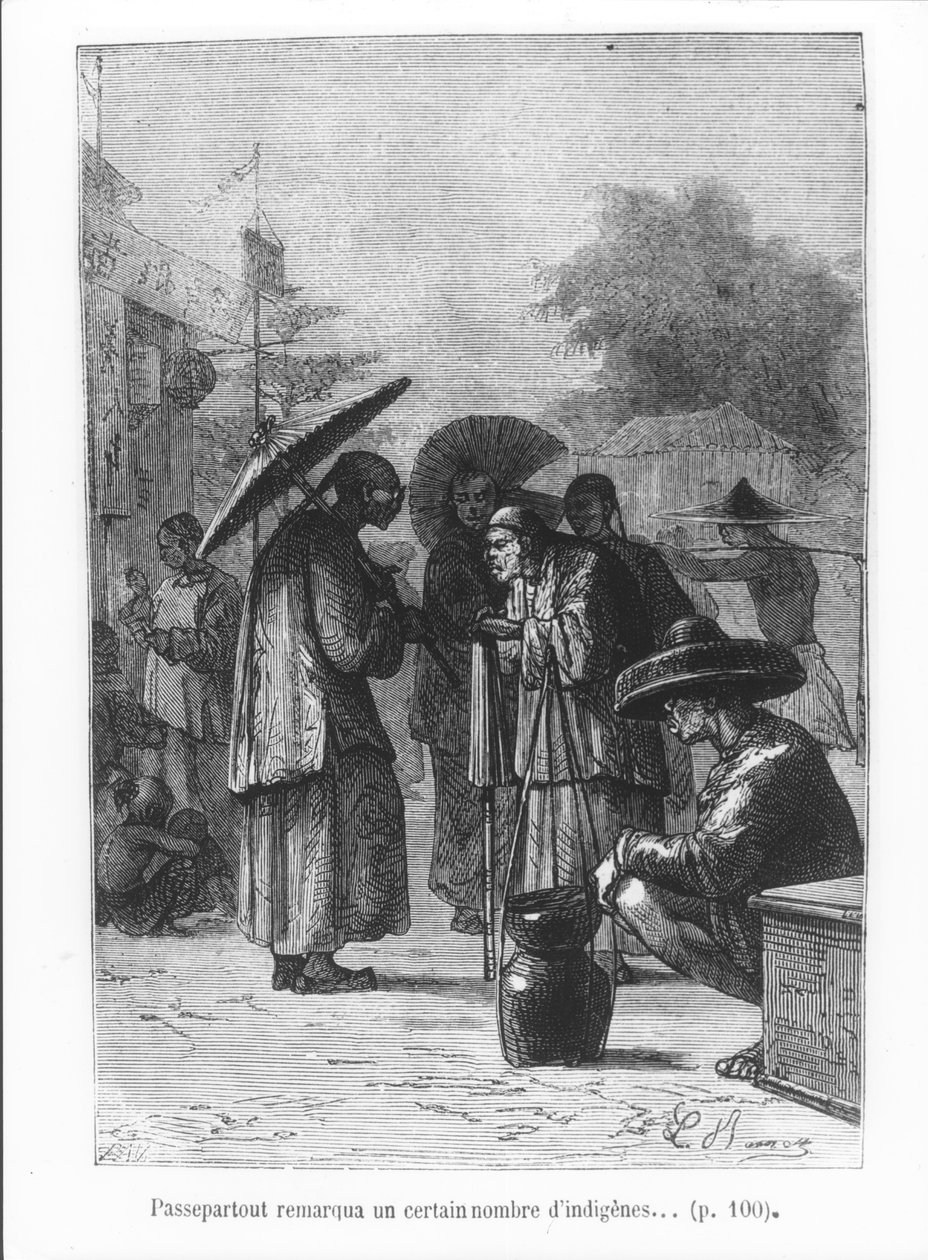 Passepartout remarque un certain nombre de natifs, illustration de 
