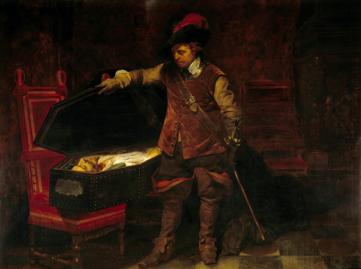 Cromwell devant le cercueil de Charles Ier Stuart - Paul Delaroche