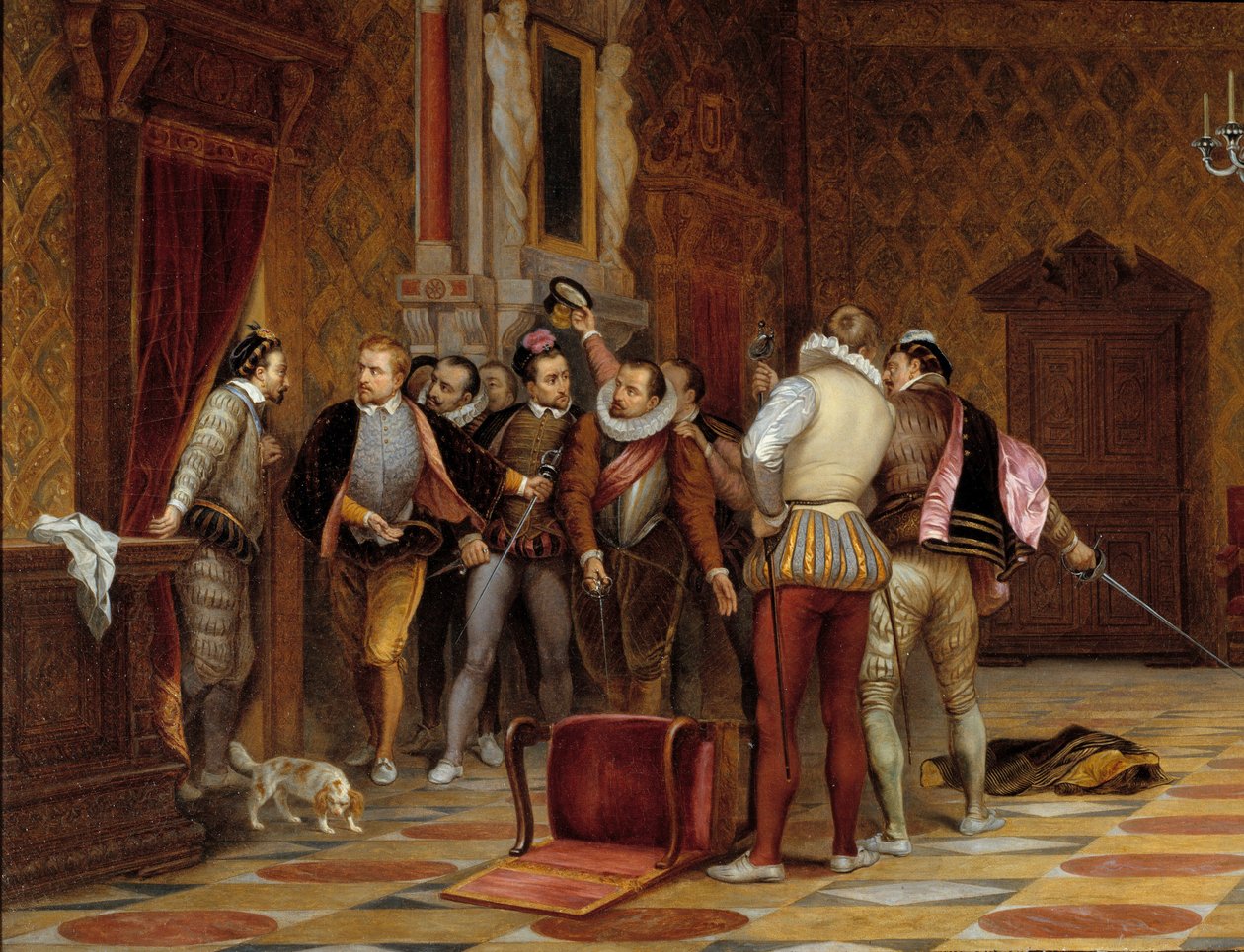 Henri III (1574-1589) avec les assassins du duc de Guise (Henri Ier de Lorraine, duc de Guise dit le Balafré) - Paul Delaroche