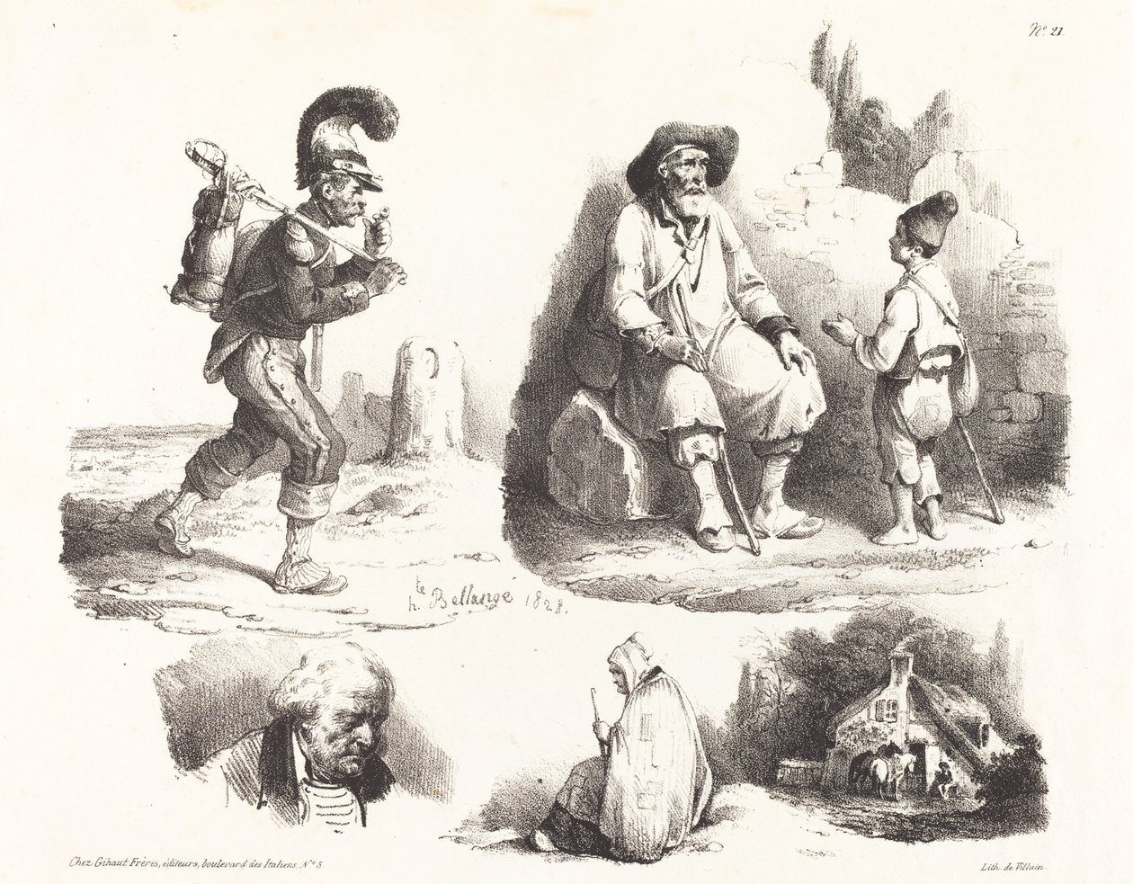 Cinq vignettes - Hippolyte Bellange