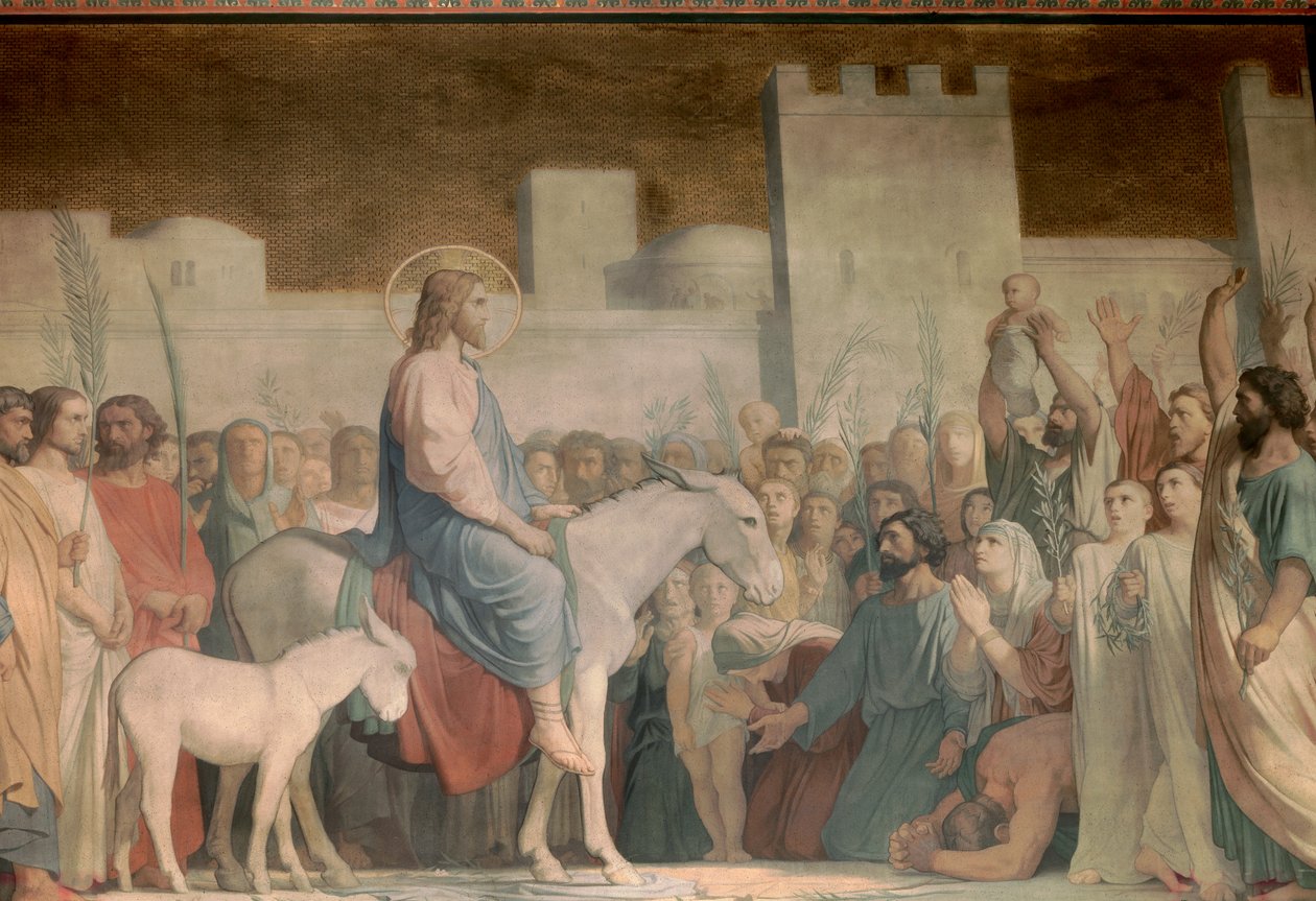 Entrée du Christ à Jérusalem le dimanche des Rameaux: les habitants l