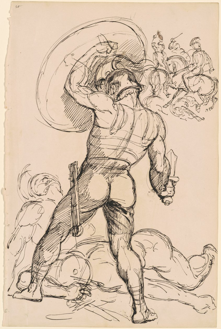 Un ancien guerrier romain en bataille - Hippolyte Lalaisse