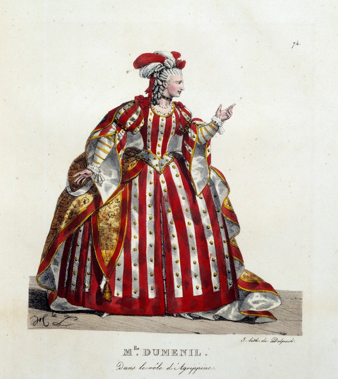 Actrice française Marie Françoise Marchand dite Mademoiselle Dumesnil (1713-1803) dans le rôle d