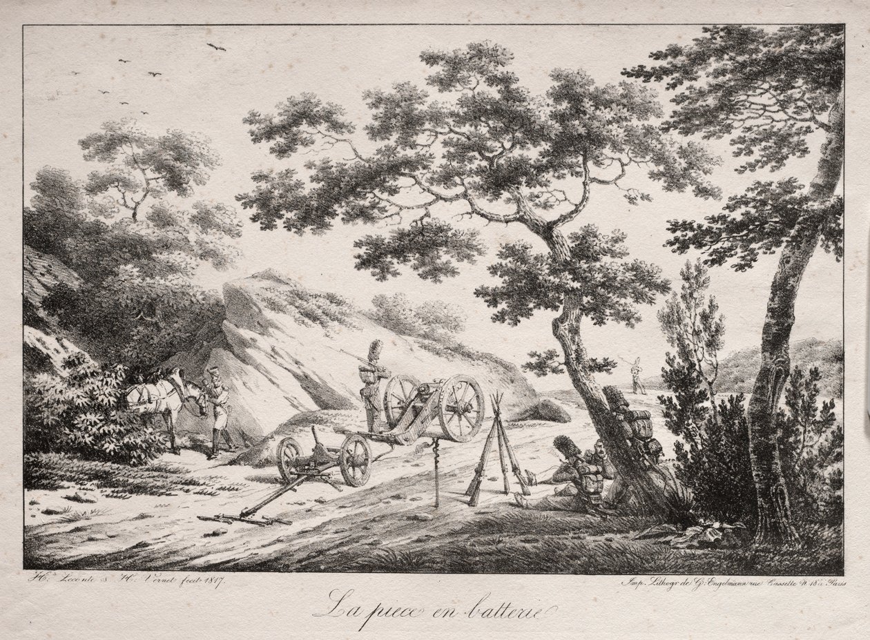 Le canon prêt à tirer, 1817 - Hippolyte Lecomte