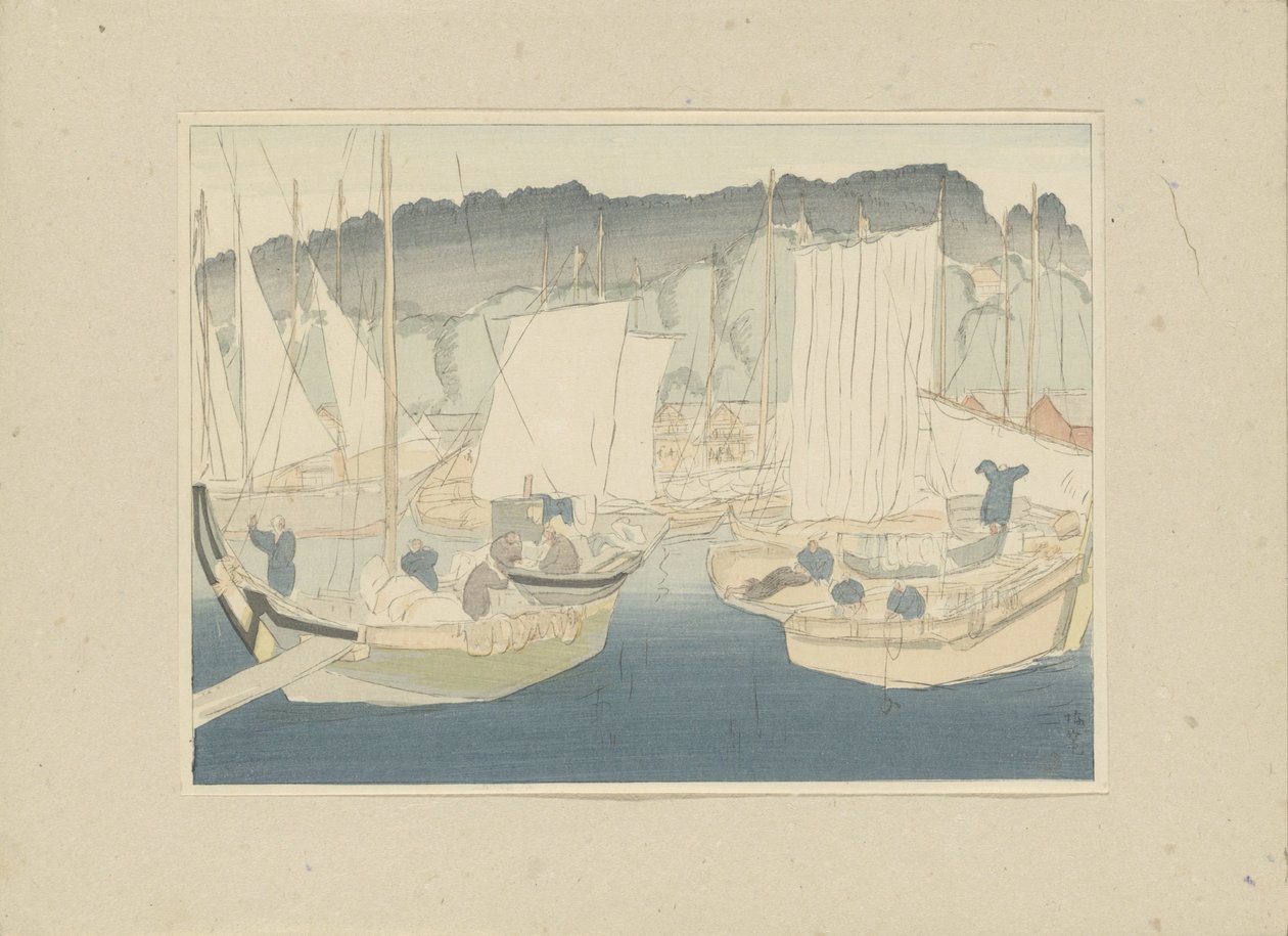 Bateaux dans le port de Shiogama - Hirafuku Hyakusui