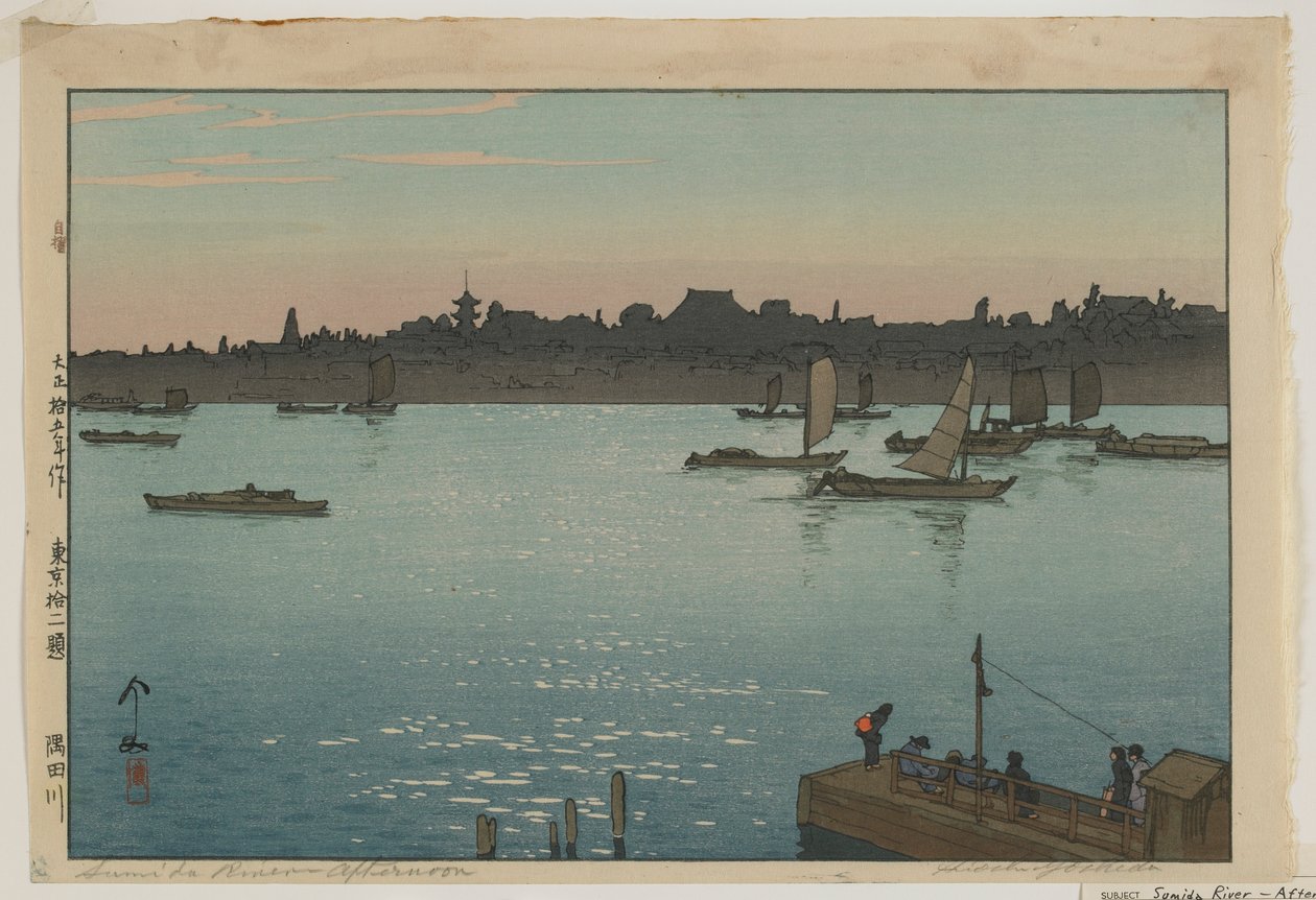 Rivière Sumida - Après-midi, de la série, Douze Scènes de Tokyo, époque Taisho - Hiroshi Yoshida