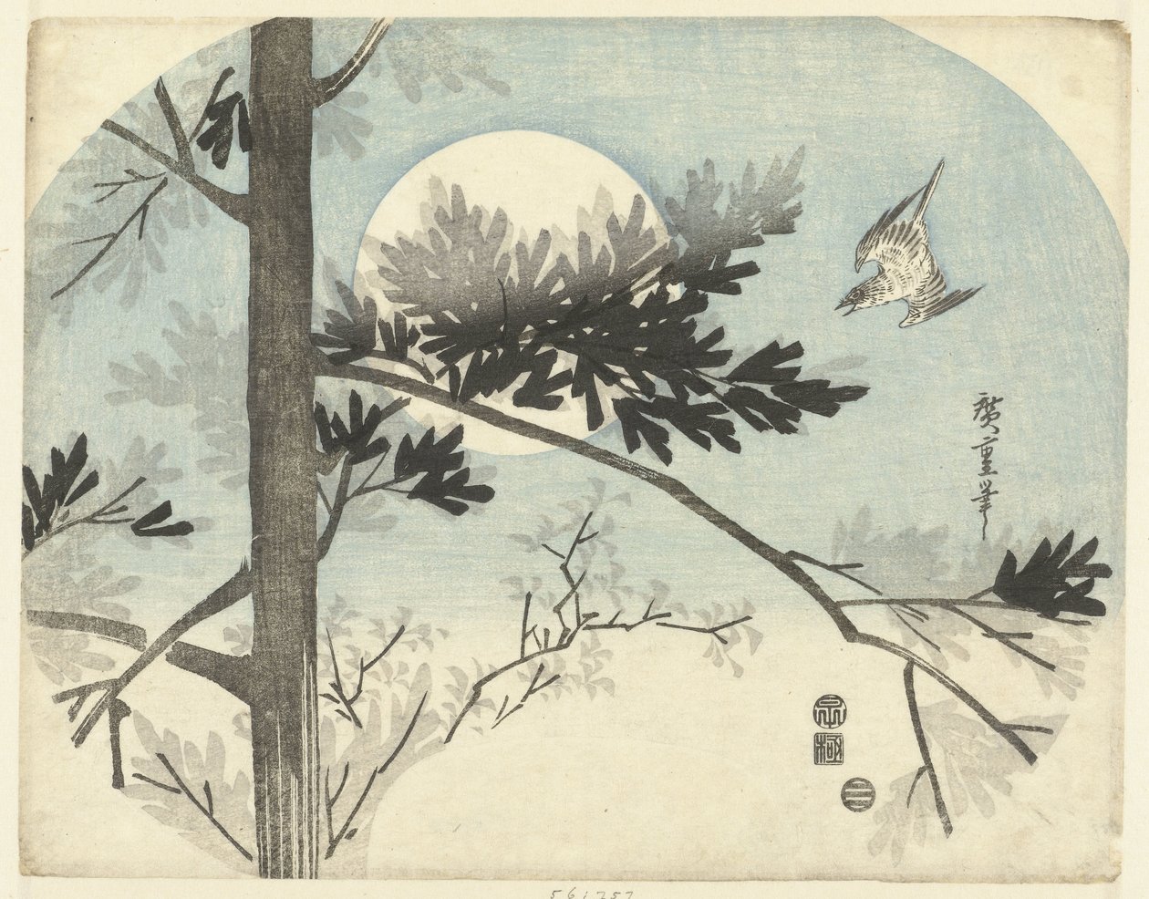 Coucou et pin - Hiroshige (I) , Utagawa